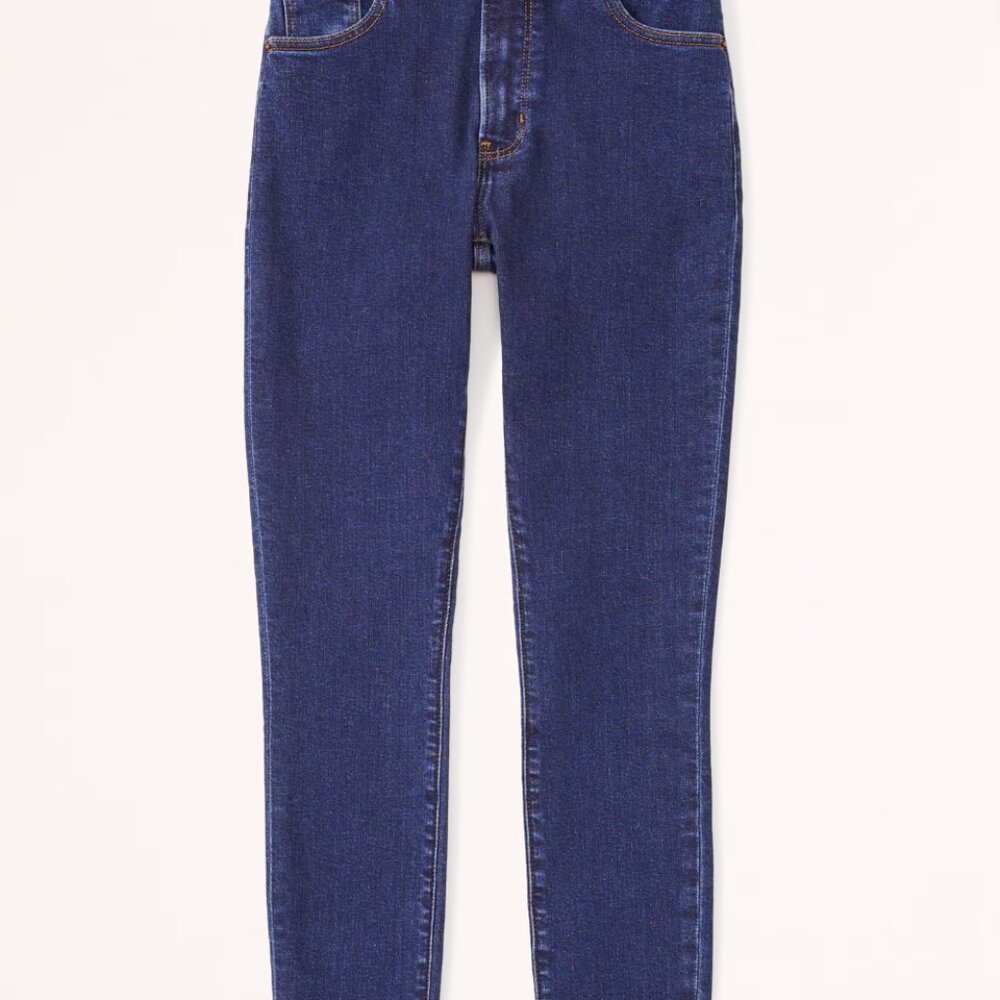 A&F High Rise Super Skinny Ankle Jean (size 0 Short), super dark wash